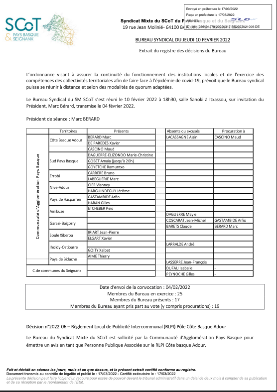 Règlement local de Publicité Côte Basque Adour